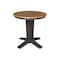 International Concepts 30 in. Solid Wood Round Top Dining Table with 2 Chairs in Washed Coal K45-30RT-23B-C2-2 - alternate 2